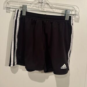 Adidas Black Shorts with White Stripes